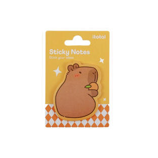 I TOTAL ΑΥΤΟΚΟΛΛΗΤΑ ΧΑΡΤΑΚΙΑ ΣΗΜΕΙΩΣΕΩΝ CAPYBARA ΚΙΤΡΙΝΟ XL3102N