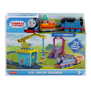 MATTEL FISHER PRICE THOMAS THE TRAIN ΠΙΣΤΑ ΚΑΙ ΣΤΑΘΜΟΣ ΕΠΙΣΚΕΥΩΝ ΜΕ ΤΗΝ ΚΑΡΛΙ ΚΑΙ ΤΗΝ ΣΑΝΤΙ HDY58