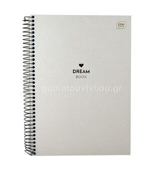 INTERDRUK ΤΕΤΡΑΔΙΟ ΣΠΙΡΑΛ A4 (21x29,7cm) 5 ΘΕΜΑΤΩΝ 125φ DREAM BOOK ΓΚΡΙ ΑΝΟΙΧΤΟ