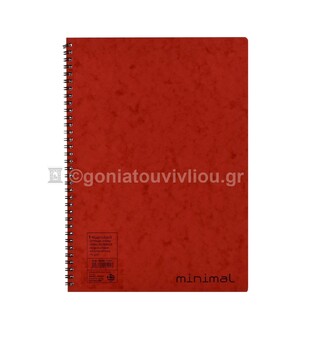 ΝΕΟΧΑΡΤ ΤΕΤΡΑΔΙΟ ΣΠΙΡΑΛ A4 (21x29,7cm) 1 ΘΕΜΑΤΟΣ 40φ MINIMAL ΚΟΚΚΙΝΟ 14599