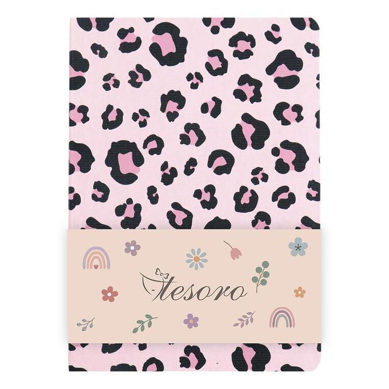 TESORO ΣΗΜΕΙΩΜΑΤΑΡΙΟ FLEXI DOTS 14x20cm 96φ ΜΕ ΓΡΑΜΜΕΣ ΡΟΖ ANIMAL PRINT 582407