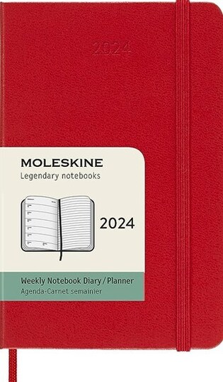 2024 ΗΜΕΡΟΛΟΓΙΟ MOLESKINE POCKET (9x14cm) HARD COVER SCARLET RED WEEKLY DIARY (ΕΒΔΟΜΑΔΙΑΙΟ ΗΜΕΡΟΛΟΓΙΟ ΕΤΟΥΣ)