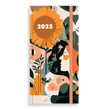 2025 ΗΜΕΡΟΛΟΓΙΟ ΑΤΖΕΝΤΑ ΕΒΔΟΜΑΔΑ ΣΕ ΔΥΟ ΣΕΛΙΔΕΣ ΜΕ ΠΟΡΤΟΚΑΛΙ ΛΑΣΤΙΧΟ 8x16cm BLOSSOM 586120 (MUST)