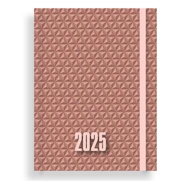 2025 ΗΜΕΡΟΛΟΓΙΟ ΗΜΕΡΗΣΙΟ ΛΕΥΚΟ 12x17cm ΜΕ ΛΑΣΤΙΧΟ LUXURY ΡΟΖ 586122 (MUST)