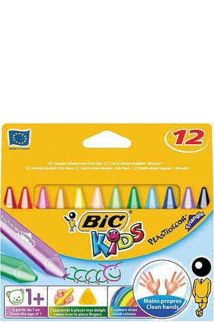 BIC KIDS ΚΗΡΟΜΠΟΓΙΕΣ PLASTIDECOR TRIANGLE 12 ΧΡΩΜΑΤΑ