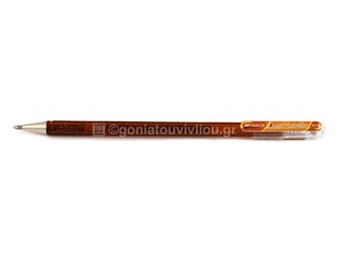 PENTEL ΣΤΥΛΟ GEL DUAL METALLIC GLITTER (ΓΚΛΙΤΕΡ) K110DFX ΠΟΡΤΟΚΑΛΙ ΜΕΤΑΛΛΙΚΟ ΜΕ ΚΙΤΡΙΝΟ