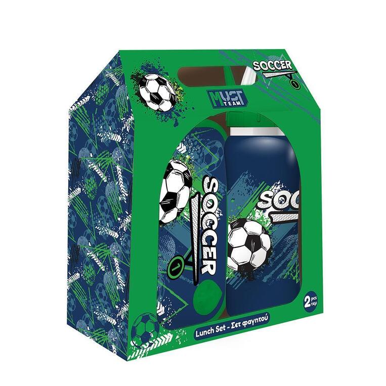 MUST TEAM ΣΕΤ ΠΑΓΟΥΡΙ ΑΝΟΞΕΙΔΩΤΟ 500ml ΚΑΙ ΦΑΓΗΤΟΔΟΧΕΙΟ ΤΑΠΕΡ ΠΛΑΣΤΙΚΟ 800ml SOCCER 587572