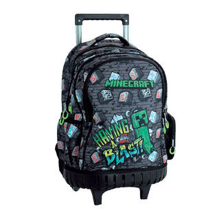 GIM ΣΧΟΛΙΚΗ ΤΣΑΝΤΑ ΣΑΚΙΔΙΟ TROLLEY ΤΡΟΛΕΙ ΔΗΜΟΤΙΚΟΥ 3 ΘΗΚΕΣ MINECRAFT METRO ART 2 316 05078
