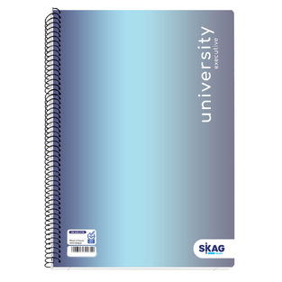 SKAG ΤΕΤΡΑΔΙΟ ΣΠΙΡΑΛ A4 (21x29,7cm) 3 ΘΕΜΑΤΩΝ 150φ UNIVERSITY EXECUTIVE OMBRE ΓΑΛΑΖΙΟ 309639
