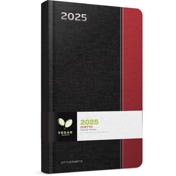 2025 ΗΜΕΡΟΛΟΓΙΟ ΗΜΕΡΗΣΙΟ 13x21cm DUETTO ΜΑΥΡΟ / ΚΟΚΚΙΝΟ 625111381 (UNIPAP)