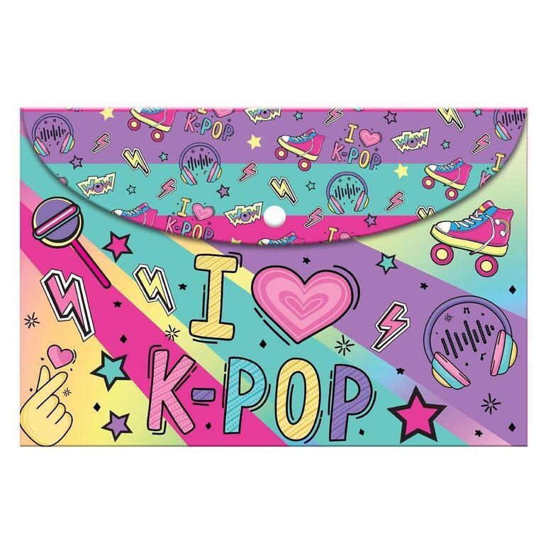 MUST TEAM ΦΑΚΕΛΟΣ ΜΕ ΚΟΥΜΠΙ ΠΛΑΣΤΙΚΟΣ A4 (21x29,7cm) SWEETY I LOVE K POP 586502