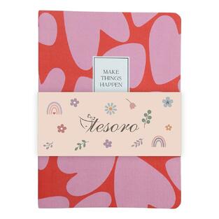 TESORO ΣΗΜΕΙΩΜΑΤΑΡΙΟ FLEXI VIBE 14x20cm 96φ ΜΕ ΓΡΑΜΜΕΣ ΚΟΚΚΙΝΟ ΜΕ ΚΑΡΔΙΕΣ 582411