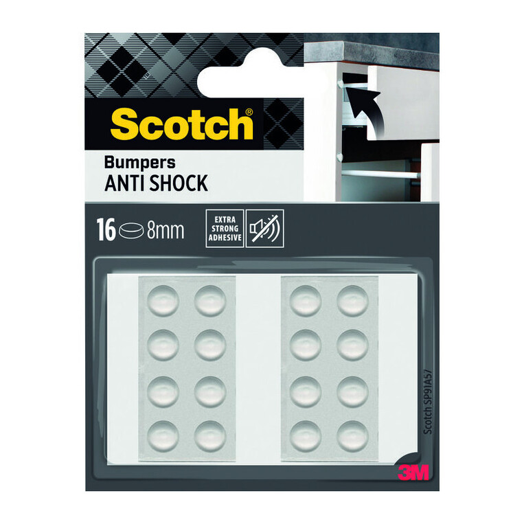 3M SCOTCH ΑΥΤΟΚΟΛΛΗΤΑ ΠΡΟΣΤΑΣΙΑΣ ΕΠΙΠΛΩΝ ΔΙΑΦΑΝΑ ΣΤΡΟΓΓΥΛΑ 8mm 16τεμ