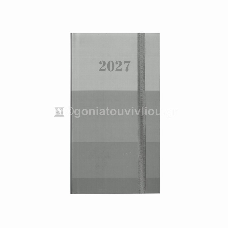 2027 ΗΜΕΡΟΛΟΓΙΟ ΕΒΔΟΜΑΔΙΑΙΟ ΑΤΖΕΝΤΑ 8x16cm STRIPES ΓΚΡΙ ΜΕ ΛΑΣΤΙΧΟ 587883 (TESORO)
