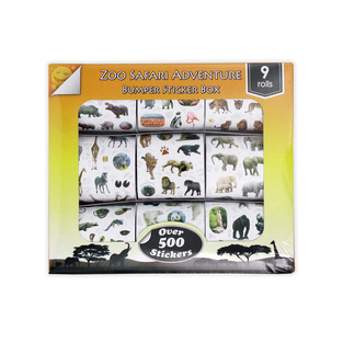 500 ΠΑΙΔΙΚΑ ΑΥΤΟΚΟΛΛΗΤΑ ΣΕ ΚΟΥΤΙ BUMPER STICKER BOX ZOO ΣΑΦΑΡΙ 6091
