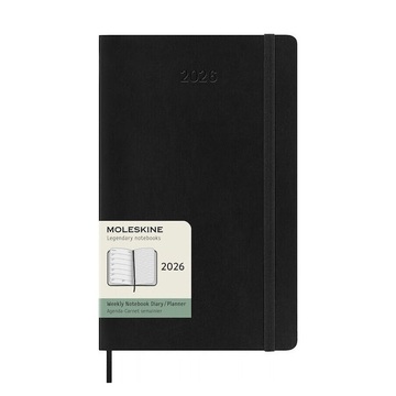 2026 ΗΜΕΡΟΛΟΓΙΟ MOLESKINE LARGE (13x21cm) SOFT COVER BLACK WEEKLY DIARY (ΕΒΔΟΜΑΔΙΑΙΟ ΗΜΕΡΟΛΟΓΙΟ ΕΤΟΥΣ)