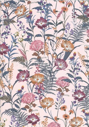 PUKKA PAD ΤΕΤΡΑΔΙΟ ΚΑΡΦΙΤΣΑ BLOOM (17.5x12.5cm) ΡΟΖ ΜΕ ΛΟΥΛΟΥΔΙΑ 80φ 80gr 9503BLM