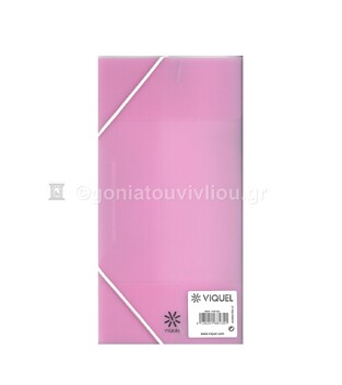 VIQUEL ΔΙΑΦΑΝΟ ΠΛΑΣΤΙΚΟ ΝΤΟΣΙΕ ΜΕ ΛΑΣΤΙΧΟ PROPYSOFT 12x23,5cm ΠΑΣΤΕΛ ΡΟΖ 16813506