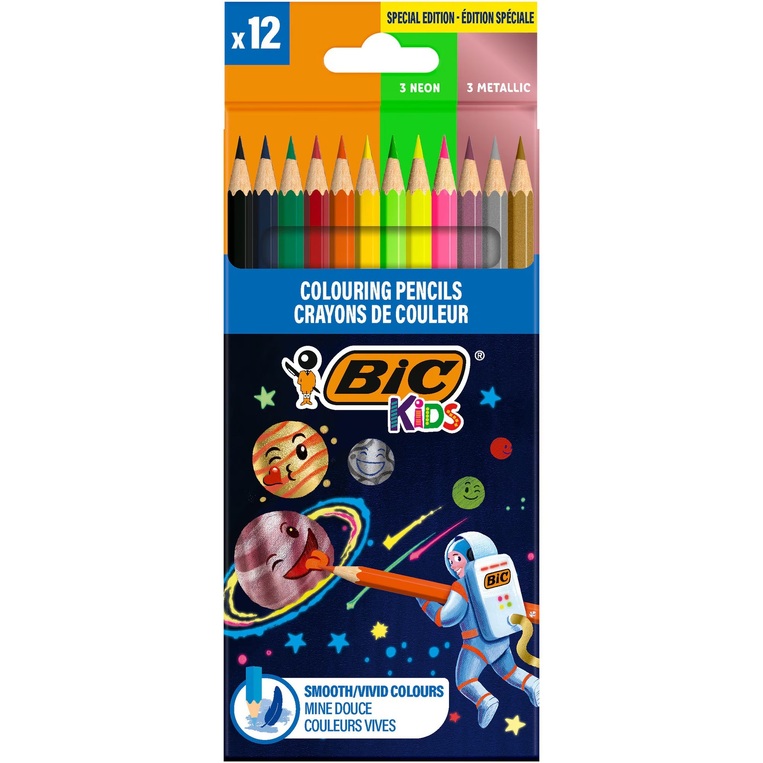 BIC KIDS ΞΥΛΟΜΠΟΓΙΕΣ COSMO 12 ΧΡΩΜΑΤΑ (3 NEON 3 METALLIC) 301839