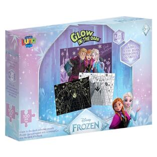 LUNA TOYS ΠΑΖΛ ΧΡΩΜΑΤΙΣΜΟΥ ΔΥΟ ΟΨΕΩΝ 100 ΤΕΜΑΧΙΩΝ GLOW IN THE DARK FROZEN 565648