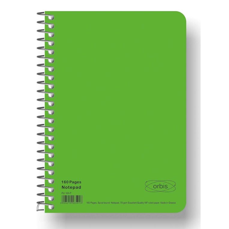 ORBIS ΣΗΜΕΙΩΜΑΤΑΡΙΟ 10x14cm 80φ ΡΙΓΕ FLUO ΠΡΑΣΙΝΟ FU163T