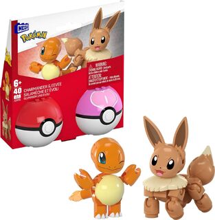 MATTEL MEGA POKEMON POKEBALLS CHARMANDER AND EEVEE HXP11 / JCR81