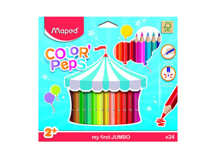 MAPED COLOR PEPS MAXI MY FIRST JUMBO ΞΥΛΟΜΠΟΓΙΕΣ ΧΟΝΤΡΕΣ 24 ΧΡΩΜΑΤΑ 834013