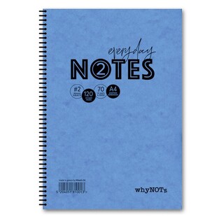 WHYNOTE ΤΕΤΡΑΔΙΟ ΣΠΙΡΑΛ Α4 (21x29,7cm) 2 ΘΕΜΑΤΩΝ 60φ PRESPAN ΜΠΛΕ ΣΚΟΥΡΟ 810001