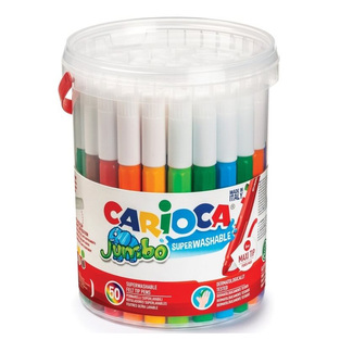 CARIOCA ΜΑΡΚΑΔΟΡΟΙ JUMBO ΣΕ ΣΤΡΟΓΓΥΛΗ ΠΛΑΣΤΙΚΗ ΘΗΚΗ 50τεμ 42312