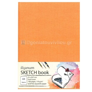SKETCH BOOK ΒΙΒΛΙΟΔΕΤΗΜΕΝΟ A4 (21x29,7cm) 108 ΛΕΥΚΑ ΦΥΛΛΑ 105gr ΠΟΡΤΟΚΑΛΙ ΕΞΩΦΥΛΛΟ 0329528
