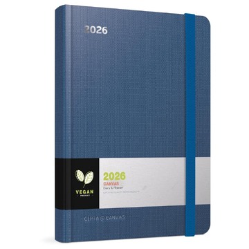2026 ΗΜΕΡΟΛΟΓΙΟ ΗΜΕΡΗΣΙΟ 9x14cm CANVAS ΜΠΛΕ ΜΕ ΛΑΣΤΙΧΟ 626120985 (UNIPAP)