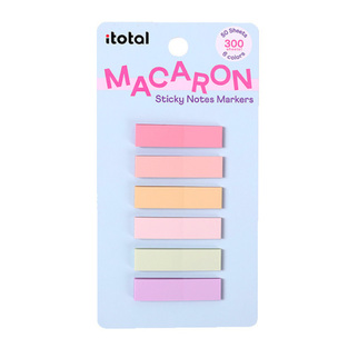 I TOTAL MACARON ΑΥΤΟΚΟΛΛΗΤΟΙ ΣΕΛΙΔΟΔΕΙΚΤΕΣ ΠΛΑΣΤΙΚΟΙ 6 ΠΑΣΤΕΛ ΧΡΩΜΑΤΑ 300φ XL18400