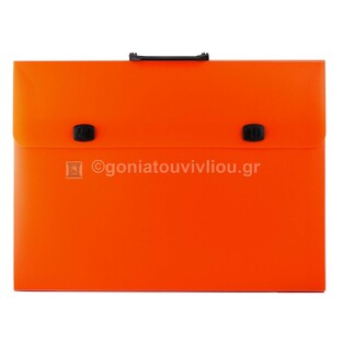 GROOVY ΤΣΑΝΤΑ ΣΧΕΔΙΟΥ ΠΛΑΣΤΙΚΗ 32x43x5cm ΜΕ 2 ΚΛΙΠΣ ΚΑΙ ΧΕΡΟΥΛΙ ΔΙΑΦΑΝΗ ΠΟΡΤΟΚΑΛΙ 032091