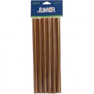 JUNIOR ΡΑΒΔΟΙ ΣΙΛΙΚΟΝΗΣ 11x18cm ΧΡΥΣΟ ΜΕ ΓΚΛΙΤΕΡ 6τεμ 437022