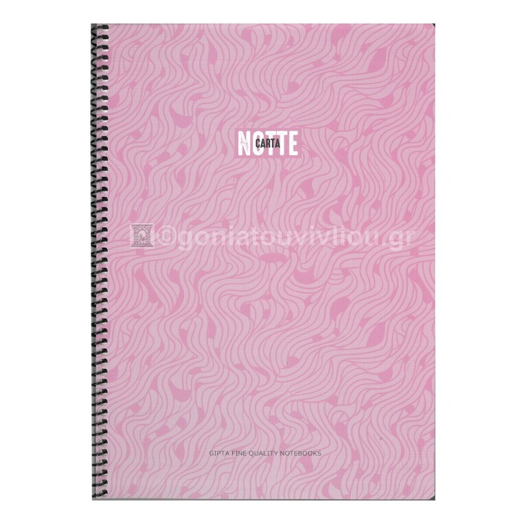 UNIPAP GIPTA ΤΕΤΡΑΔΙΟ ΣΠΙΡΑΛ 17x25cm 3 ΘΕΜΑΤΩΝ 75φ ΠΕΡΦΟΡΕ NOTTE ΡΟΖ 35747