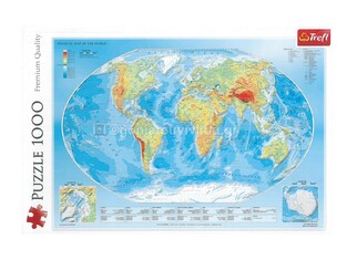TREFL ΠΑΖΛ 1000 ΤΕΜΑΧΙΩΝ PHYSICAL MAP OF THE WORLD ΠΑΓΚΟΣΜΙΟΣ ΦΥΣΙΚΟΣ ΧΑΡΤΗΣ 10463