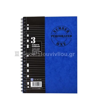 ΝΕΟΧΑΡΤ ΤΕΤΡΑΔΙΟ ΣΠΙΡΑΛ A4 (21x29,7cm) 3 ΘΕΜΑΤΩΝ 120φ ΠΕΡΦΟΡΕ ΜΕ ΤΡΥΠΕΣ NUMBER ONE PERFORATED ΜΠΛΕ 14591