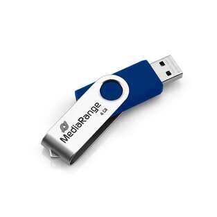 MEDIARANGE USB FLASH DRIVE MEMORY STICK 4GB BLUE SILVER 2.0 MR907