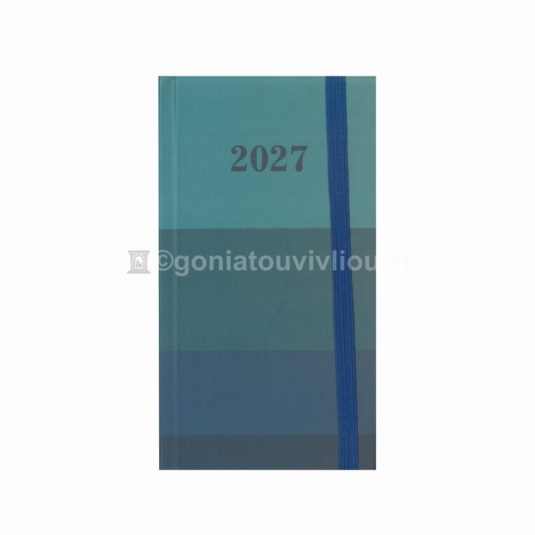 2027 ΗΜΕΡΟΛΟΓΙΟ ΕΒΔΟΜΑΔΙΑΙΟ ΑΤΖΕΝΤΑ 8x16cm STRIPES ΜΠΛΕ ΜΕ ΛΑΣΤΙΧΟ 587883 (TESORO)