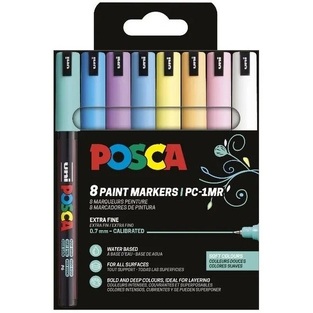 POSCA ΣΕΤ ΜΑΡΚΑΔΟΡΟΙ ΔΙΑΦΟΡΑ ΧΡΩΜΑΤΑ PC-1MR 8τεμ SOFT COLOR