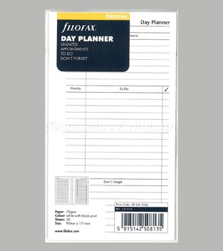 FILOFAX PERSONAL (9,5x17,1cm) ΑΝΤΑΛΛΑΚΤΙΚΟ DAY PLANNER UNDATED (ΗΜΕΡΗΣΙΟ ΠΛΑΝΟ) 131319