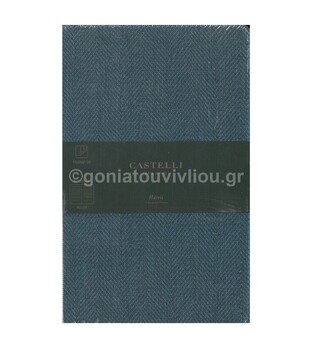 CASTELLI ΣΗΜΕΙΩΜΑΤΑΡΙΟ IVORY ΡΙΓΕ 13x21cm HARRIS SLATE BLUE ΜΕ ΛΑΣΤΙΧΟ QC6D9389 (ΘΕΟΦΥΛΑΚΤΟΣ)