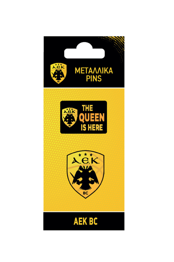 PINS ΜΕΤΑΛΛΙΚΑ ΑΕΚ ΜΠΑΣΚΕΤ 1 THE QUEEN IS HERE HPPIN0012