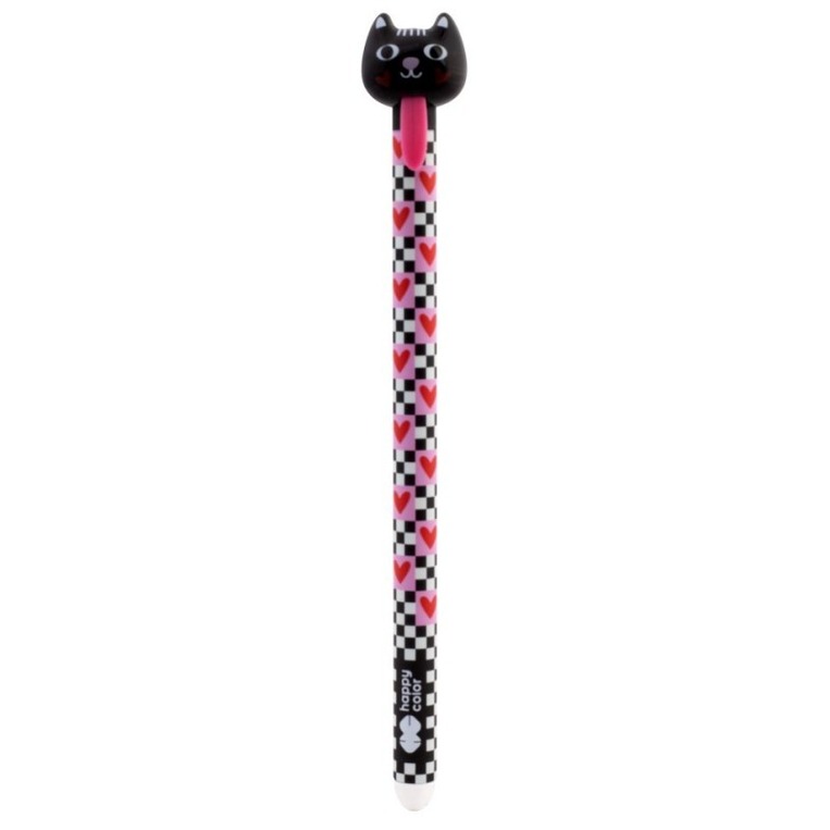 HAPPY COLOR ΣΤΥΛΟ ΠΟΥ ΣΒΗΝΕΙ GEL 0.5mm LOVE CATS ΜΑΥΡΟ (ΜΠΛΕ ΓΡΑΦΗ) 018890