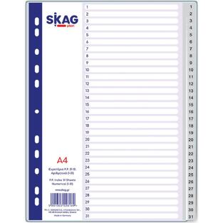 SKAG ECONOMY ΔΙΑΧΩΡΙΣΤΙΚΟ ΕΥΡΕΤΗΡΙΟ ΠΛΑΣΤΙΚΟ ΑΡΙΘΜΗΤΙΚΟ A4 (21x29,7cm) 1-31 228169