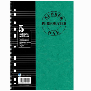 ΝΕΟΧΑΡΤ ΤΕΤΡΑΔΙΟ ΣΠΙΡΑΛ A4 (21x29,7cm) 5 ΘΕΜΑΤΩΝ 200φ 400σελ NUMBER ONE PERFORATED ΠΕΡΦΟΡΕ ΠΡΑΣΙΝΟ 14593