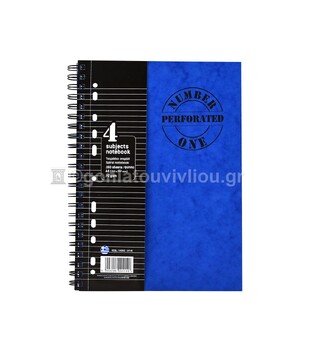 ΝΕΟΧΑΡΤ ΤΕΤΡΑΔΙΟ ΣΠΙΡΑΛ A4 (21x29,7cm) 4 ΘΕΜΑΤΩΝ 160φ ΠΕΡΦΟΡΕ ΜΕ ΤΡΥΠΕΣ NUMBER ONE PERFORATED ΜΠΛΕ 14592