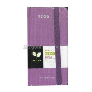 2026 ΗΜΕΡΟΛΟΓΙΟ ΑΤΖΕΝΤΑ ΕΒΔΟΜΑΔΙΑΙΟ CANVAS 9x16cm ΜΩΒ ΜΕ ΛΑΣΤΙΧΟ 626120999 (UNIPAP)