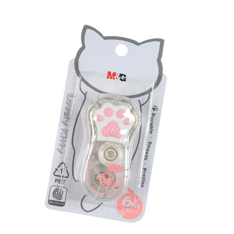 M&G ΔΙΟΡΘΩΤΙΚΗ ΤΑΙΝΙΑ 5mm x 6m LOVELY KITTY ΠΑΤΟΥΣΑ ΑΣΠΡΗ ACT75172