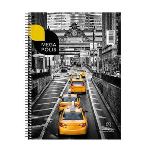 SALKO ΤΕΤΡΑΔΙΟ ΣΠΙΡΑΛ 17x25cm 2 ΘΕΜΑΤΩΝ 60φ MEGA POLIS GRANT CENTRAL TERMINAL ΝΕΑ ΥΟΡΚΗ 6482